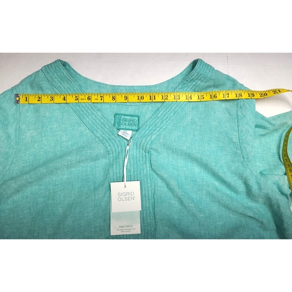 Sigrid Olsen Linen Blend Top Blouse NWT Sz 2X Cruise Resort Wear Pullover Tunic - Picture 10 of 12